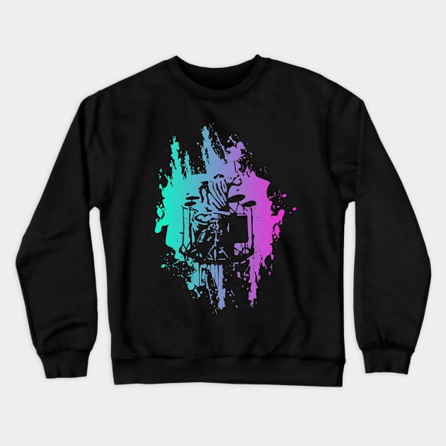 Drums Drummer Gift Idea Drumming Drummer Art Crewneck Sweatshirt by TheTeeBee